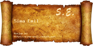 Sima Emil névjegykártya