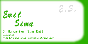 emil sima business card